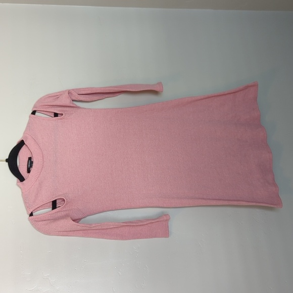 Forever 21 Pink Shoulder Cut Out Long Sleeve Midi Dress M - Picture 2 of 4